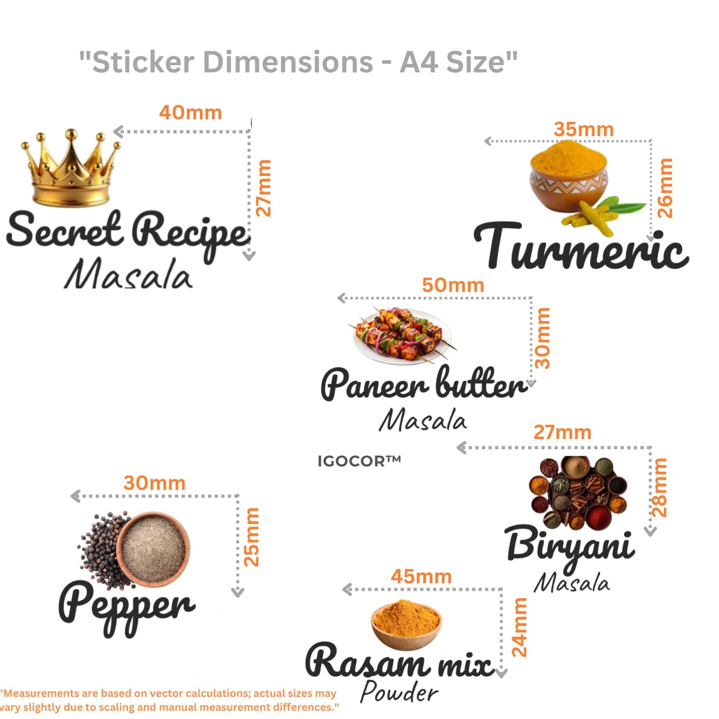 SpiceTag - Kitchen Spice Jar Label Stickers