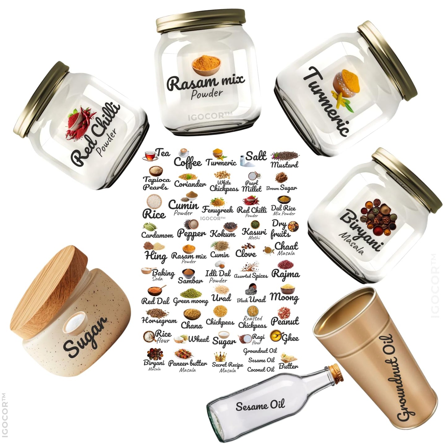 SpiceTag - Kitchen Spice Jar Label Stickers