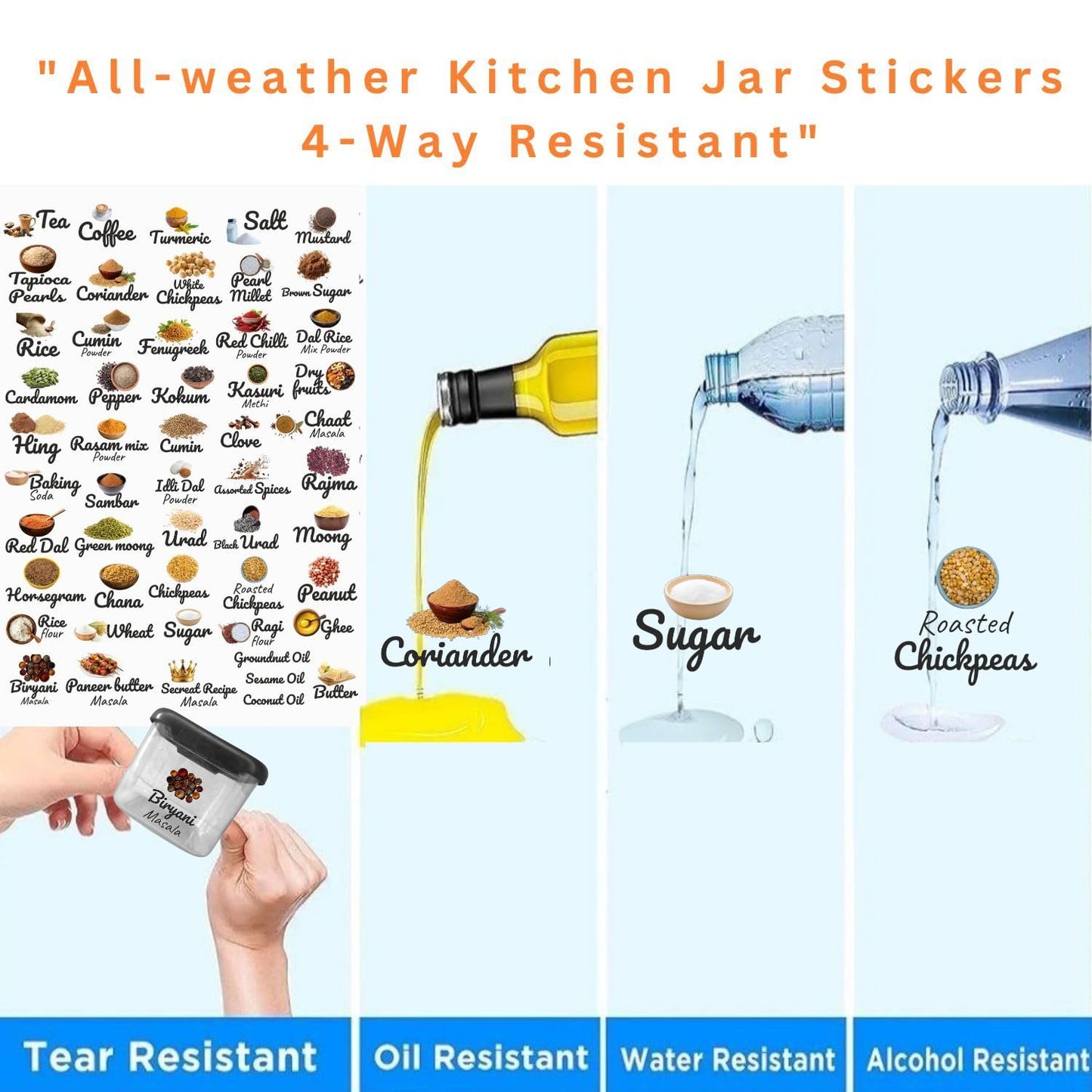 SpiceTag - Kitchen Spice Jar Label Stickers