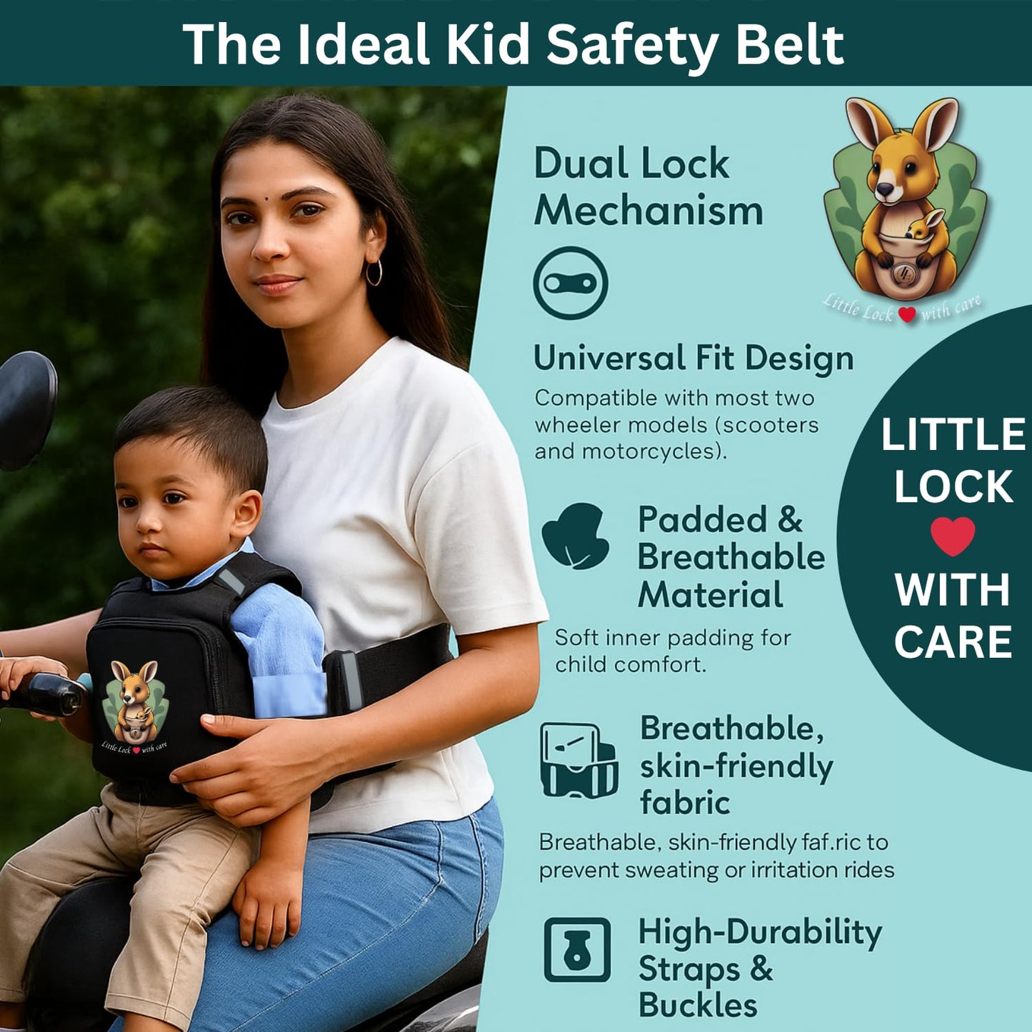 KiddoRide Safety Strap For 2 Wheeler