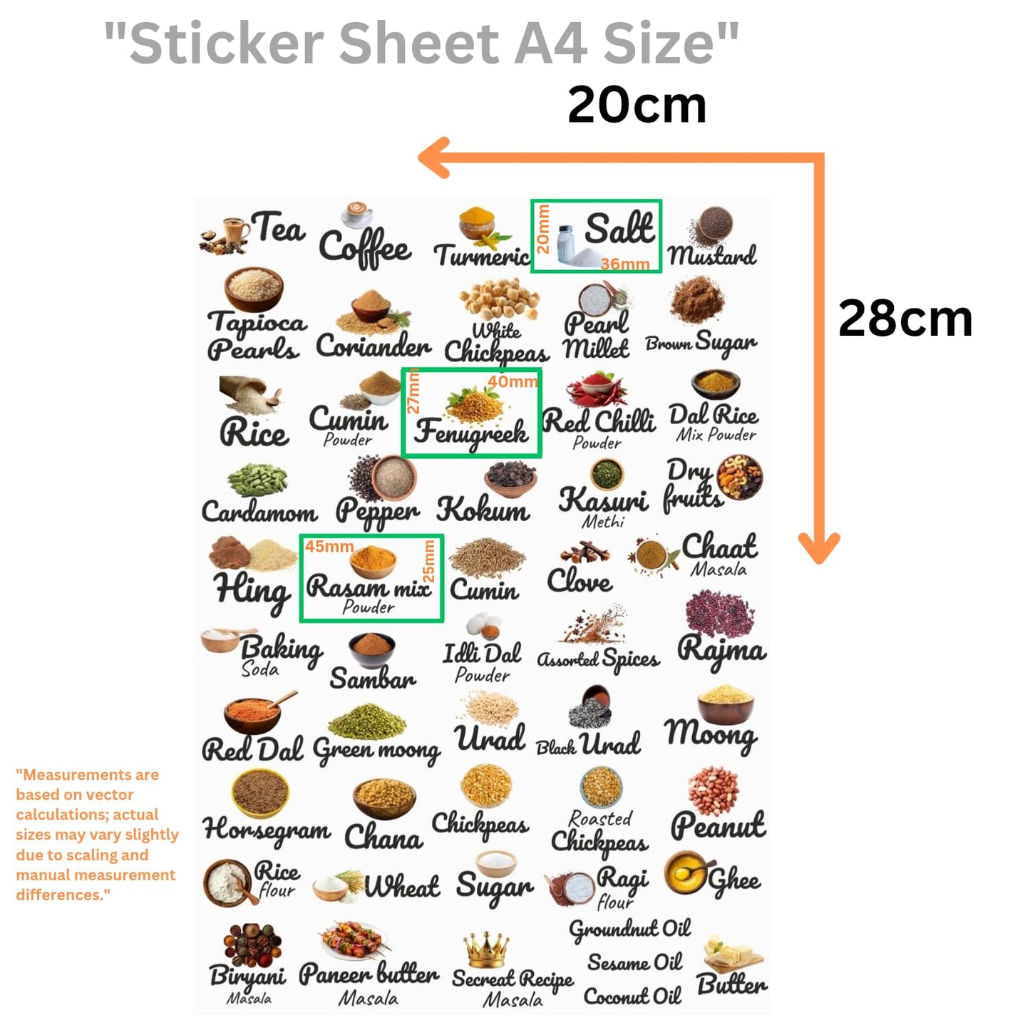 SpiceTag - Kitchen Spice Jar Label Stickers