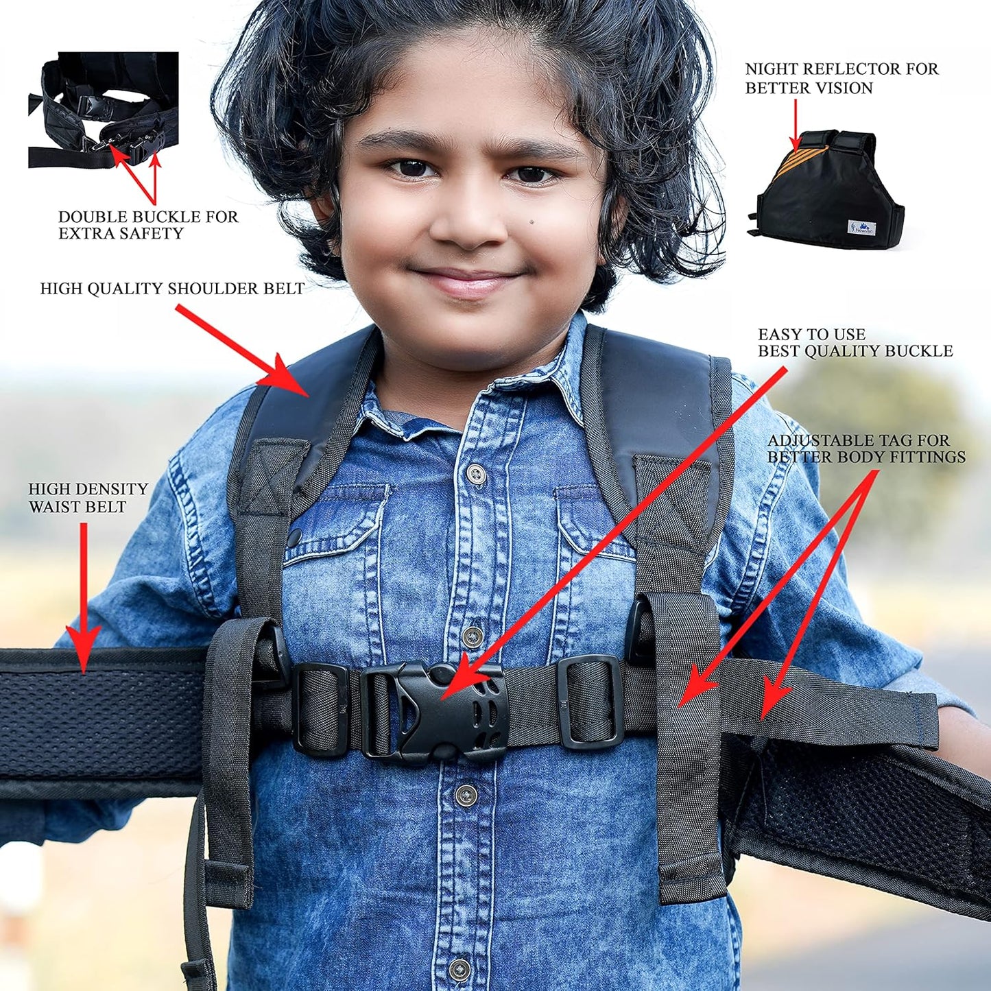 KiddoRide Safety Strap For 2 Wheeler